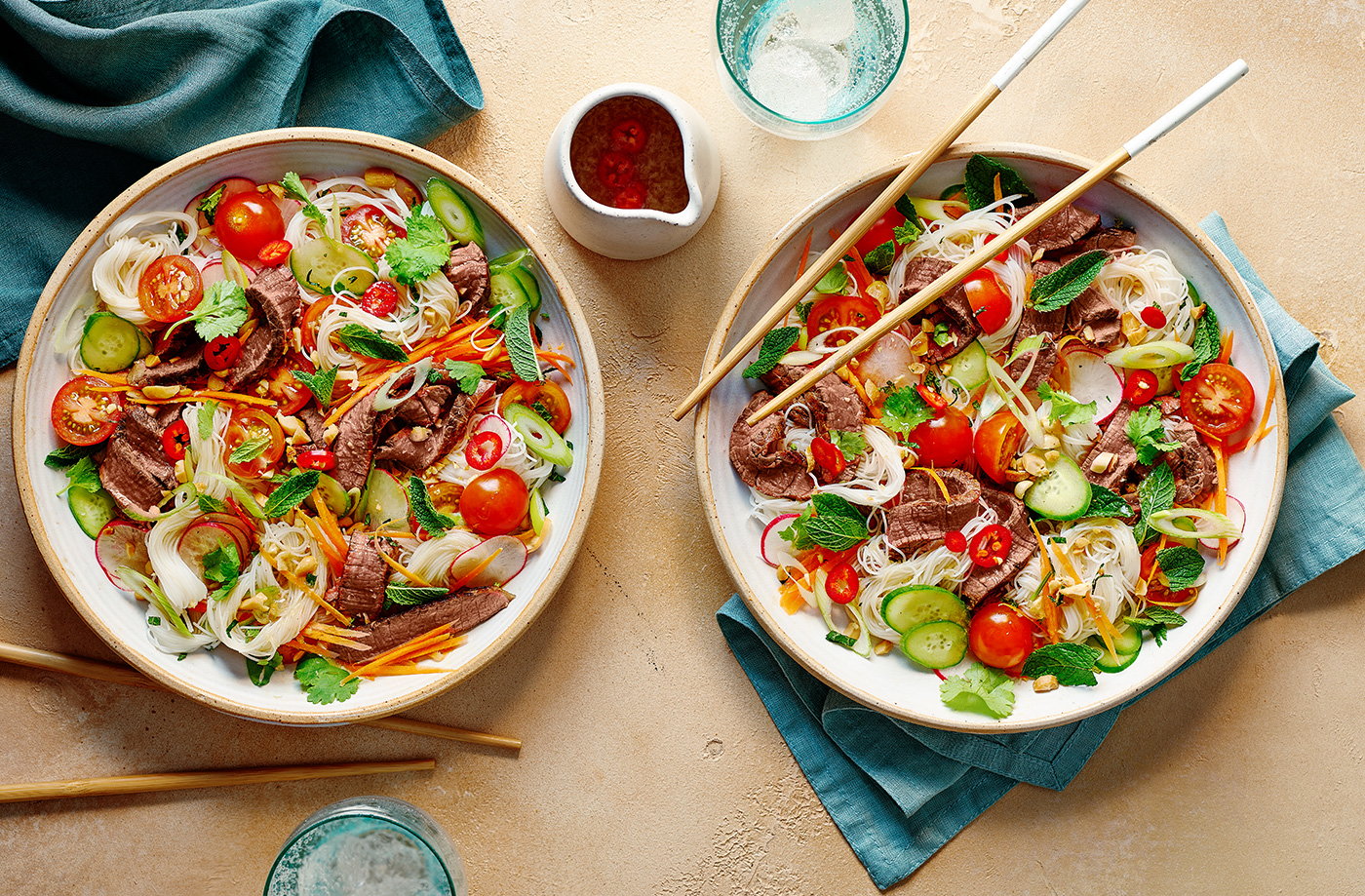 Leftover beef noodle salad