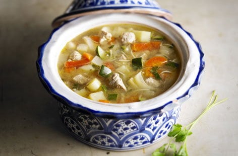 Vegetable and chicken soup
