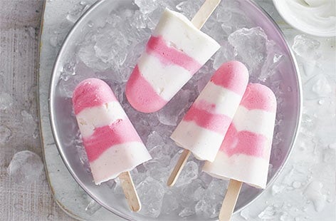 Image of "Rhubarb ice lollies"