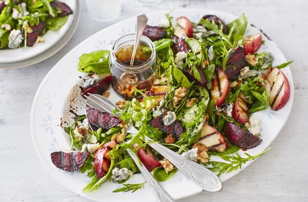 Griddled peach and beetroot salad