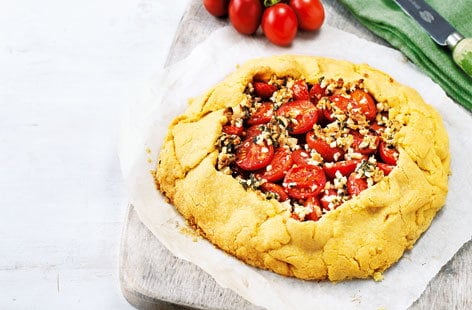 Image of "Free-form tomato and almond tart"