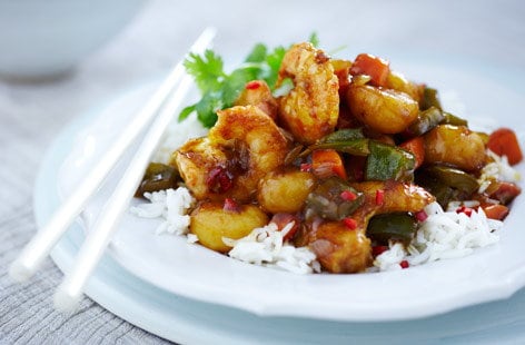 Image of "Sweet and sour prawns"
