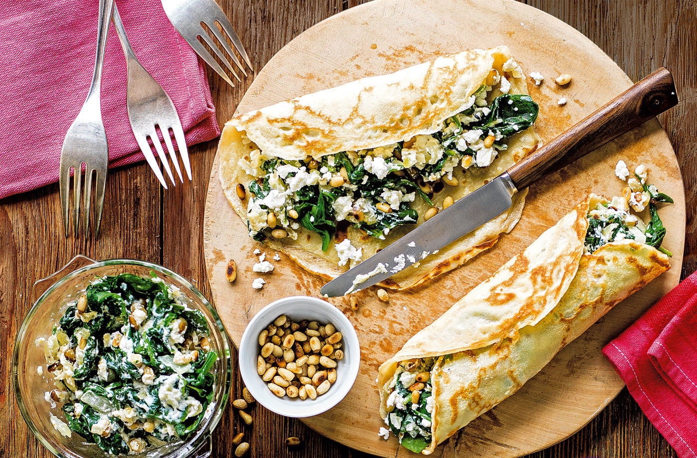 Spanakopita-inspired pancakes