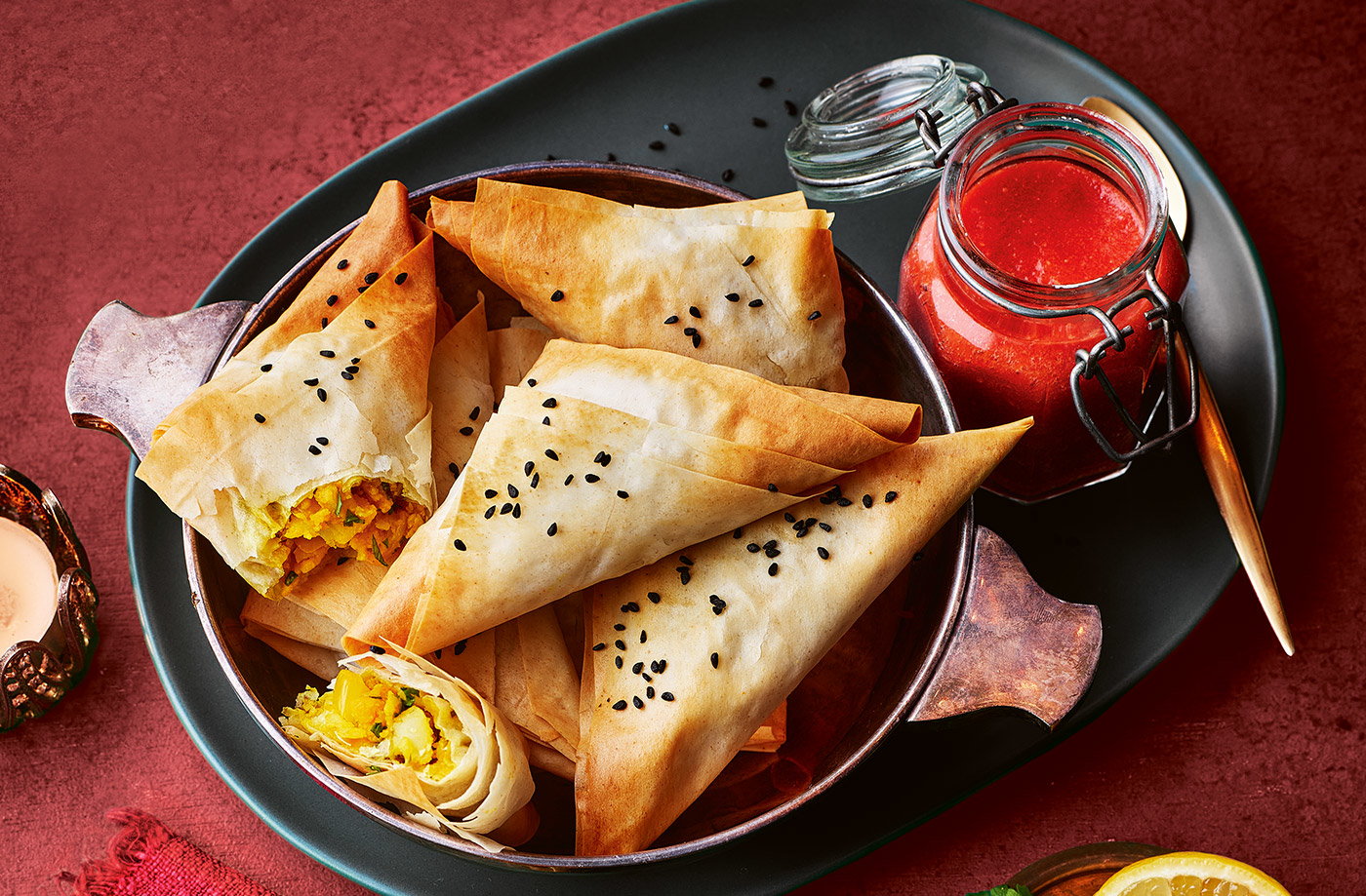 Masala dosa filo samosas