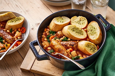 Image of "Bangers and beans bake"