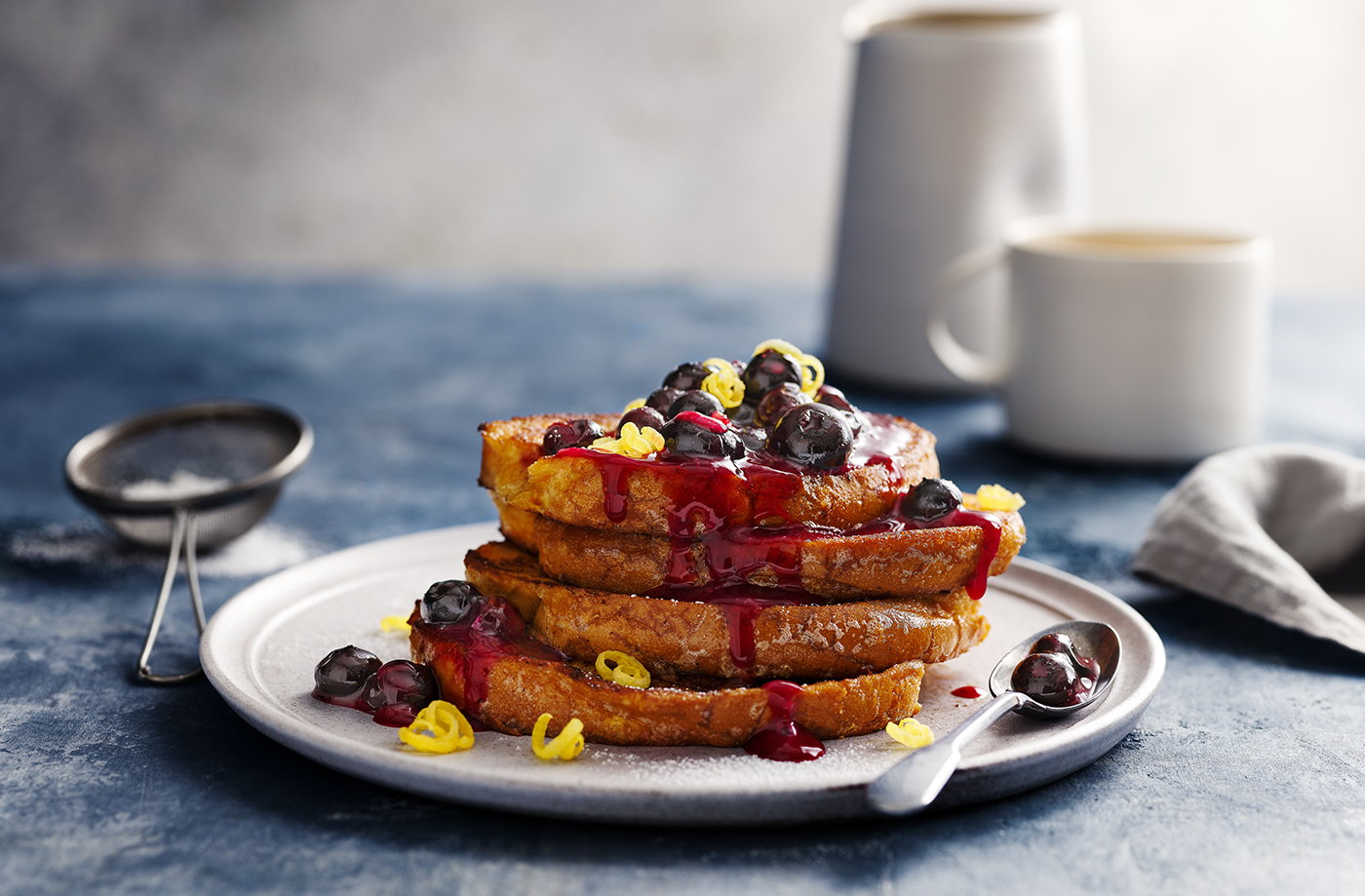 Lemon and blueberry French toast