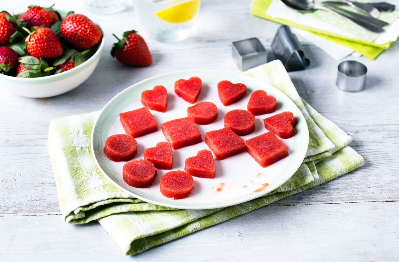 Strawberry gummy snacks