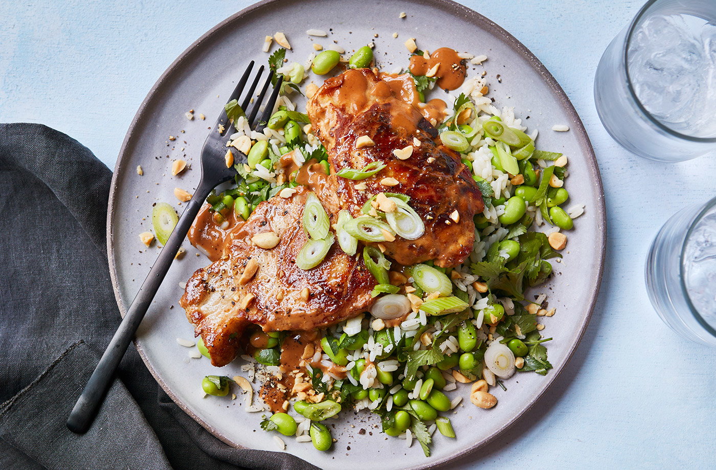 Satay pork chops