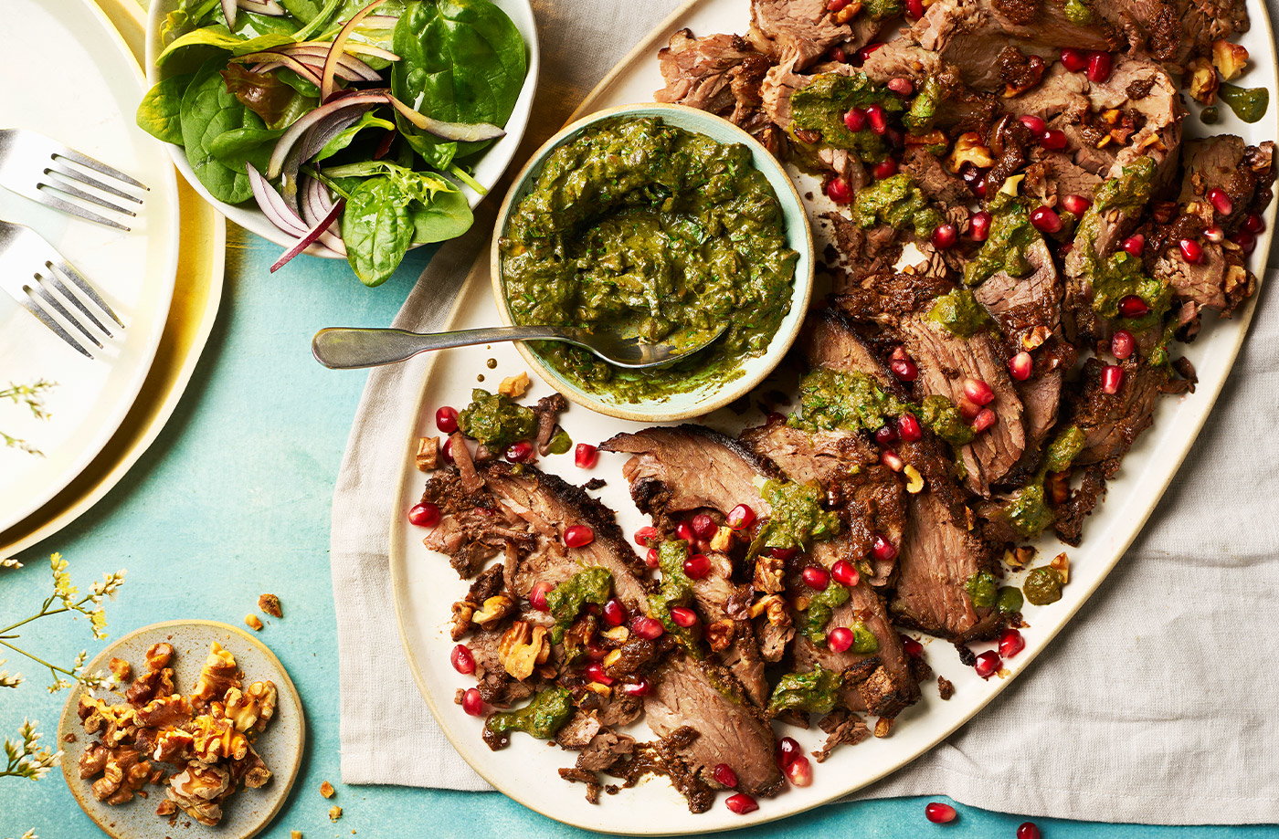 Walnut and pomegranate brisket