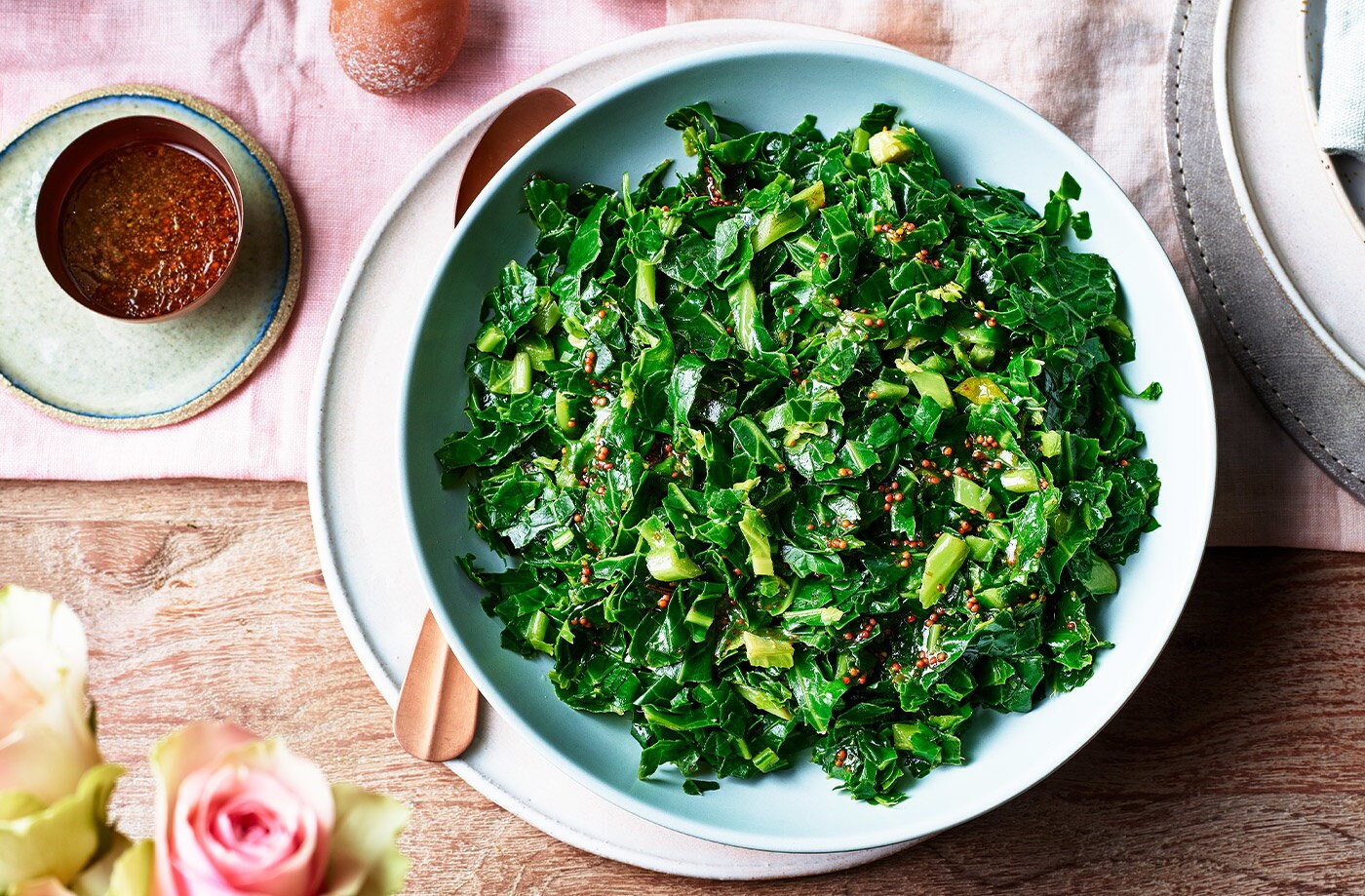 Honey-mustard spring greens