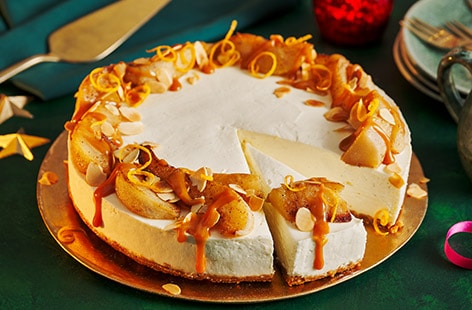 Image of "Spiced pear and caramel cheesecake"