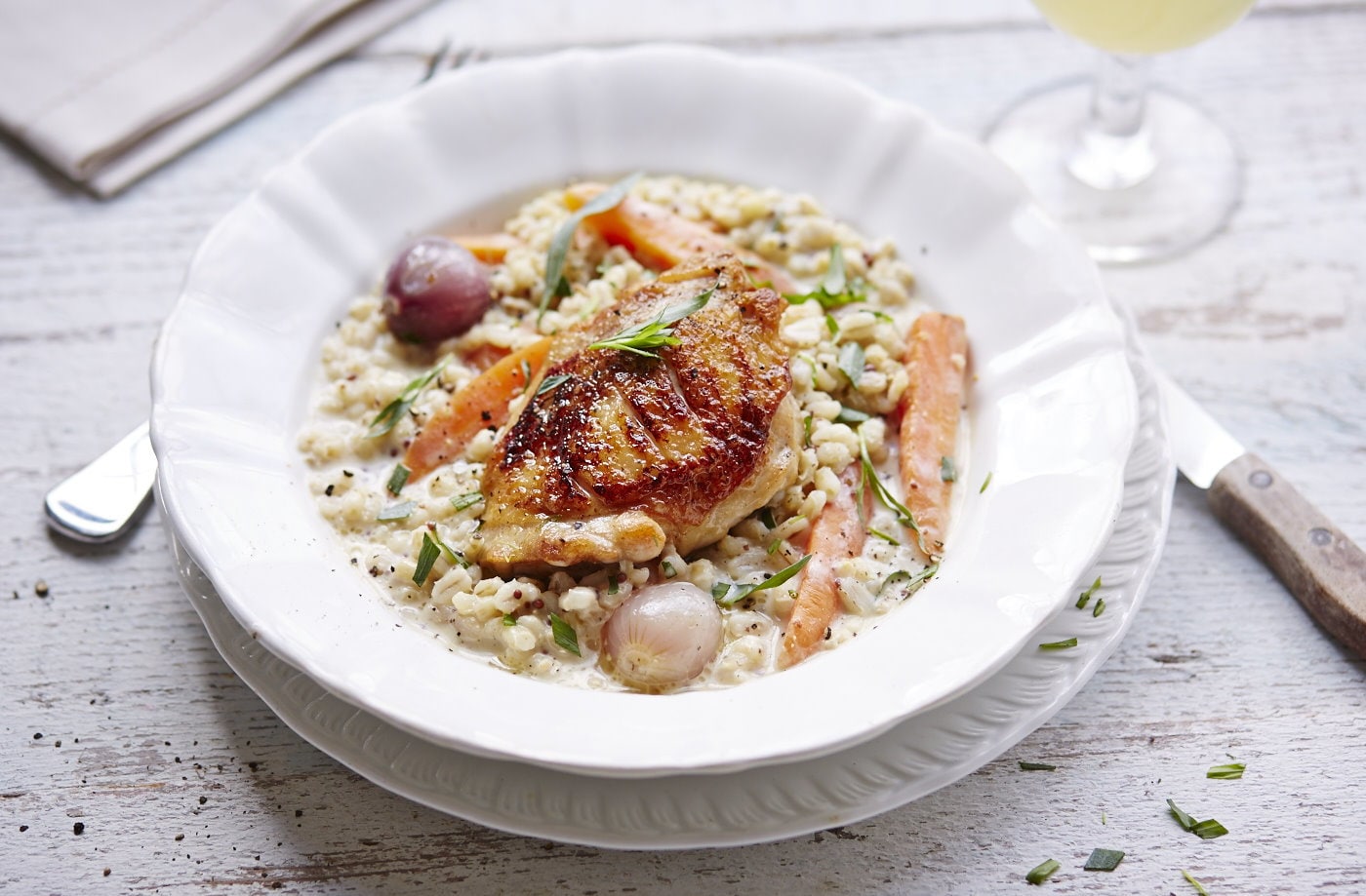 Chicken and barley hot pot