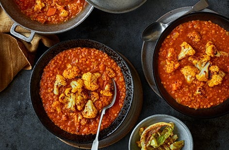 Image of "Red lentil and cauliflower dhal"