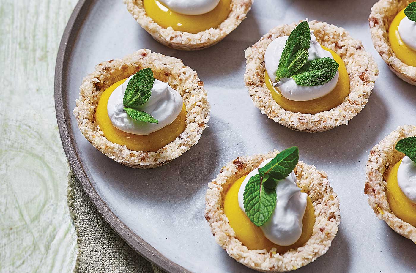 Lemon and coconut tartlets