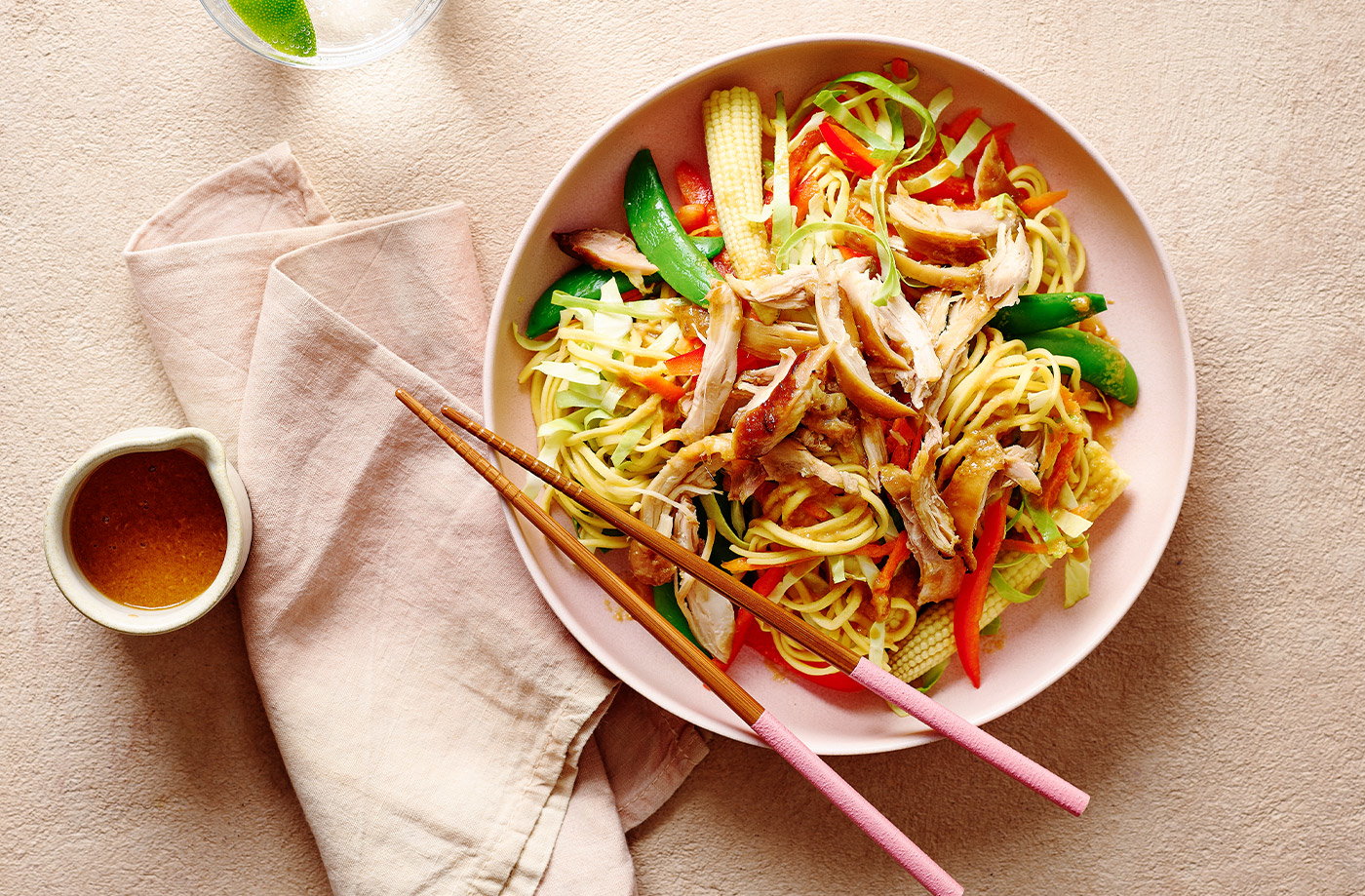 Nutty chicken noodle salad