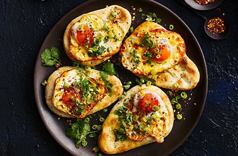 Image of "Turmeric fried egg naans with Kashmiri chilli"