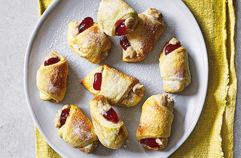 Image of "Mini peanut butter and jam croissant twists"