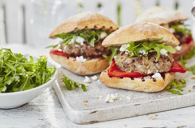 Barbecued Greek lamb burger