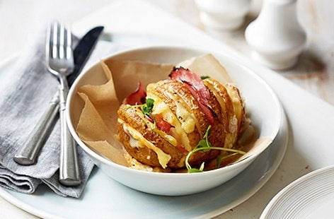 Image of "Ham and cheese studded potatoes"