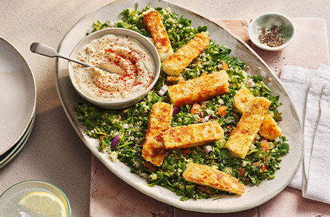 Image of "Crispy halloumi tabbouleh"