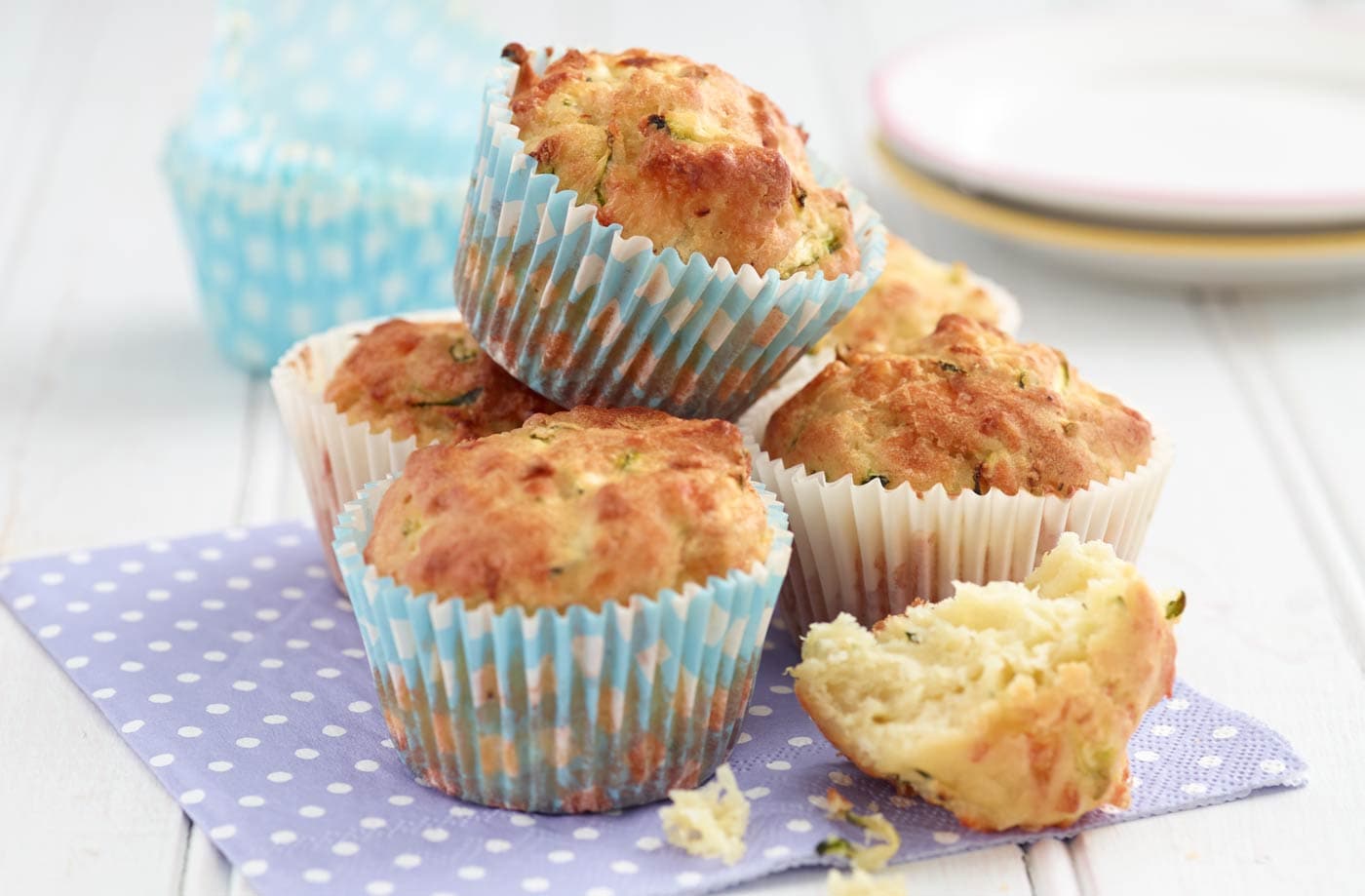 Cheesy courgette muffins