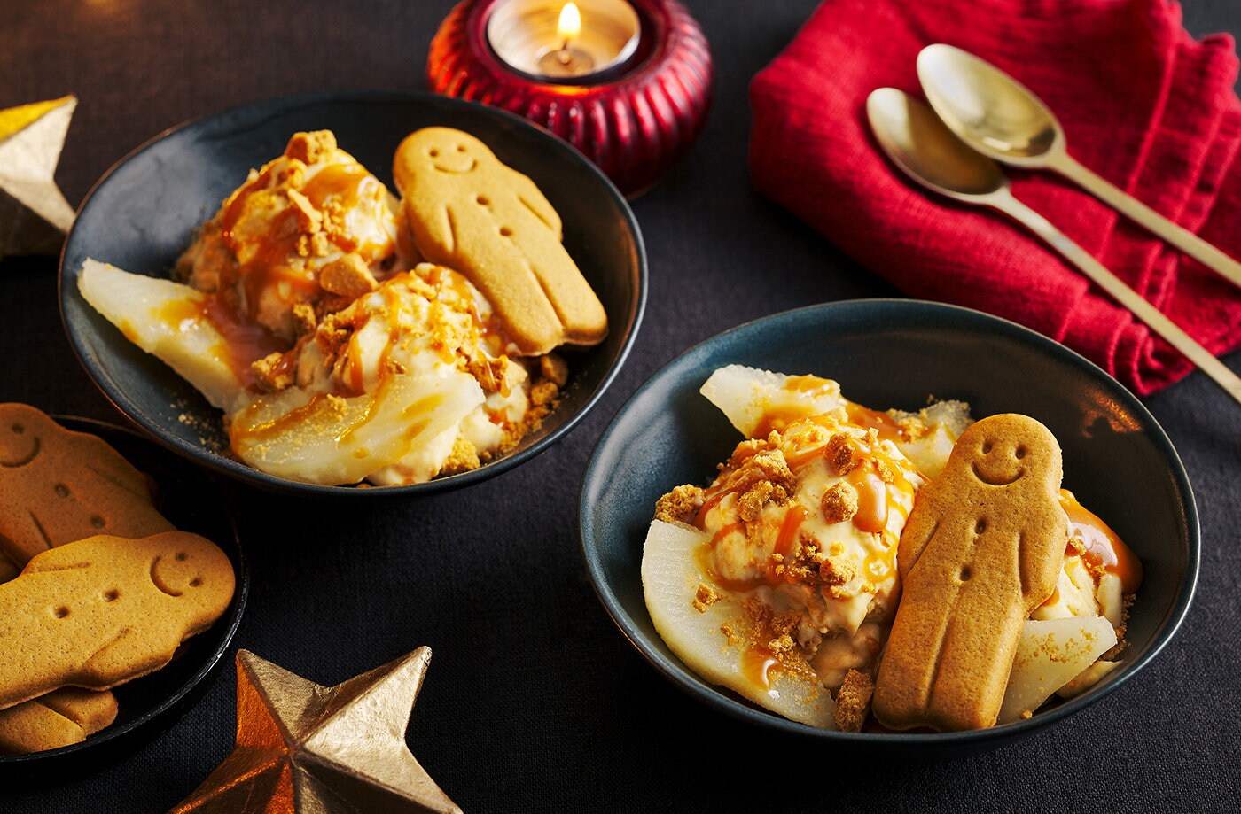 Gingerbread frozen custard sundae