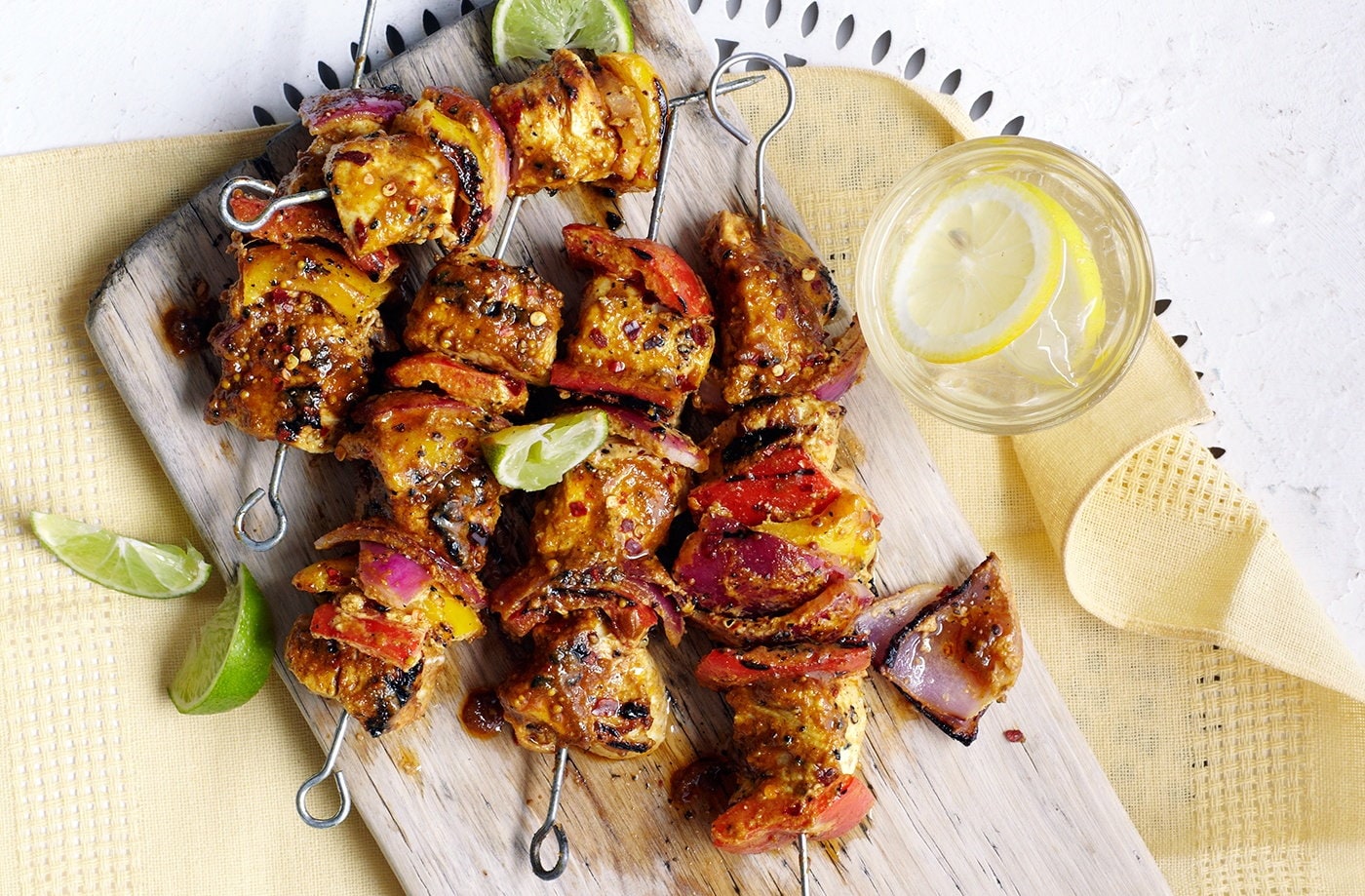 Spicy Indian chicken kebabs with curry marinade