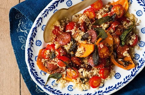 Image of "Pumpkin, chorizo and quinoa salad"