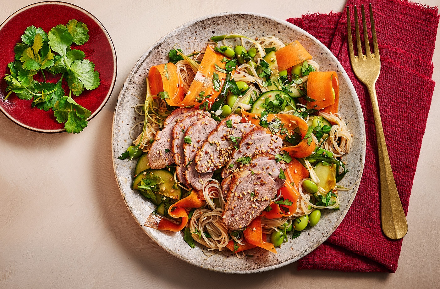 Warm hoisin duck salad