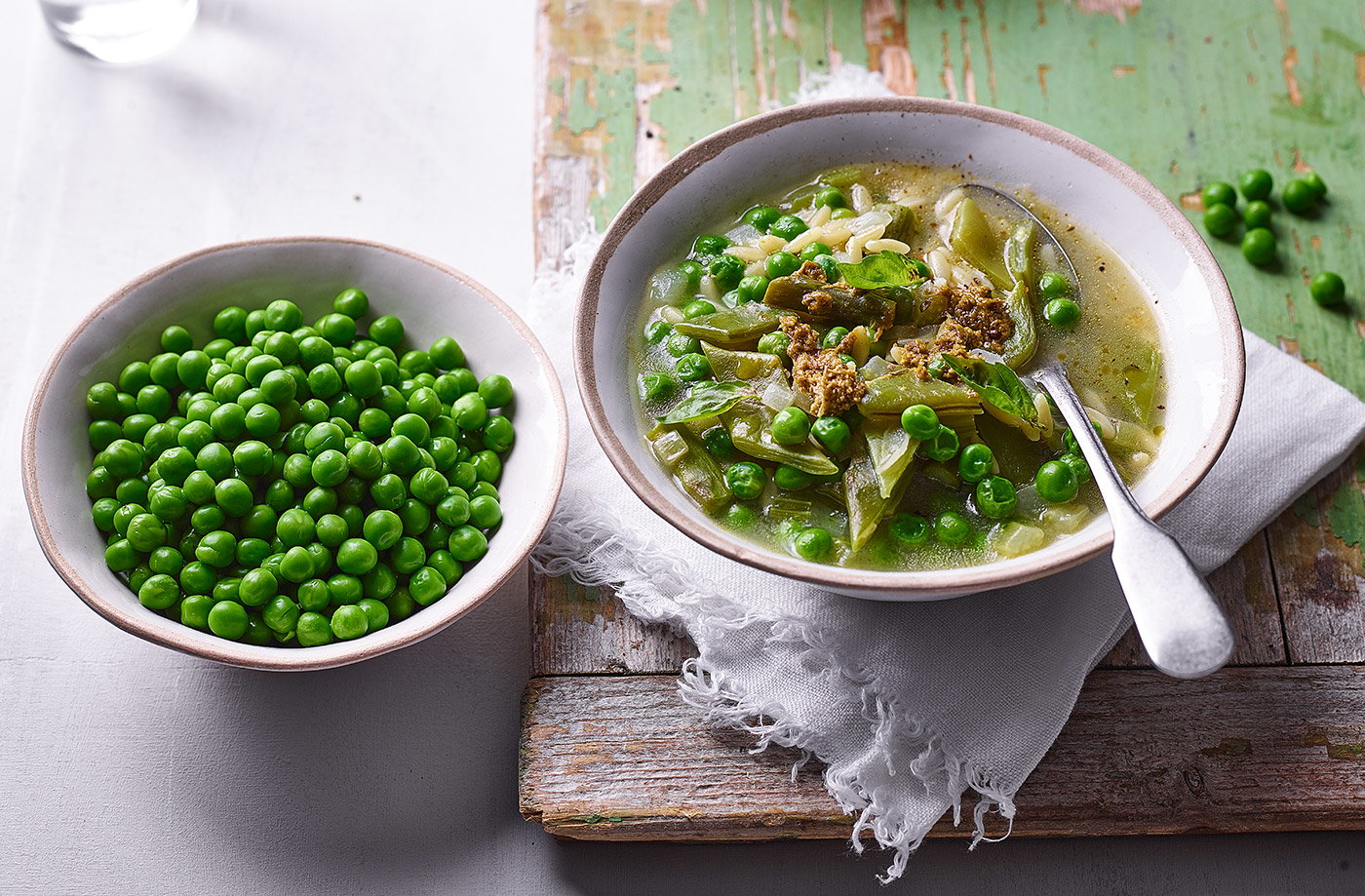 Summer pea minestrone