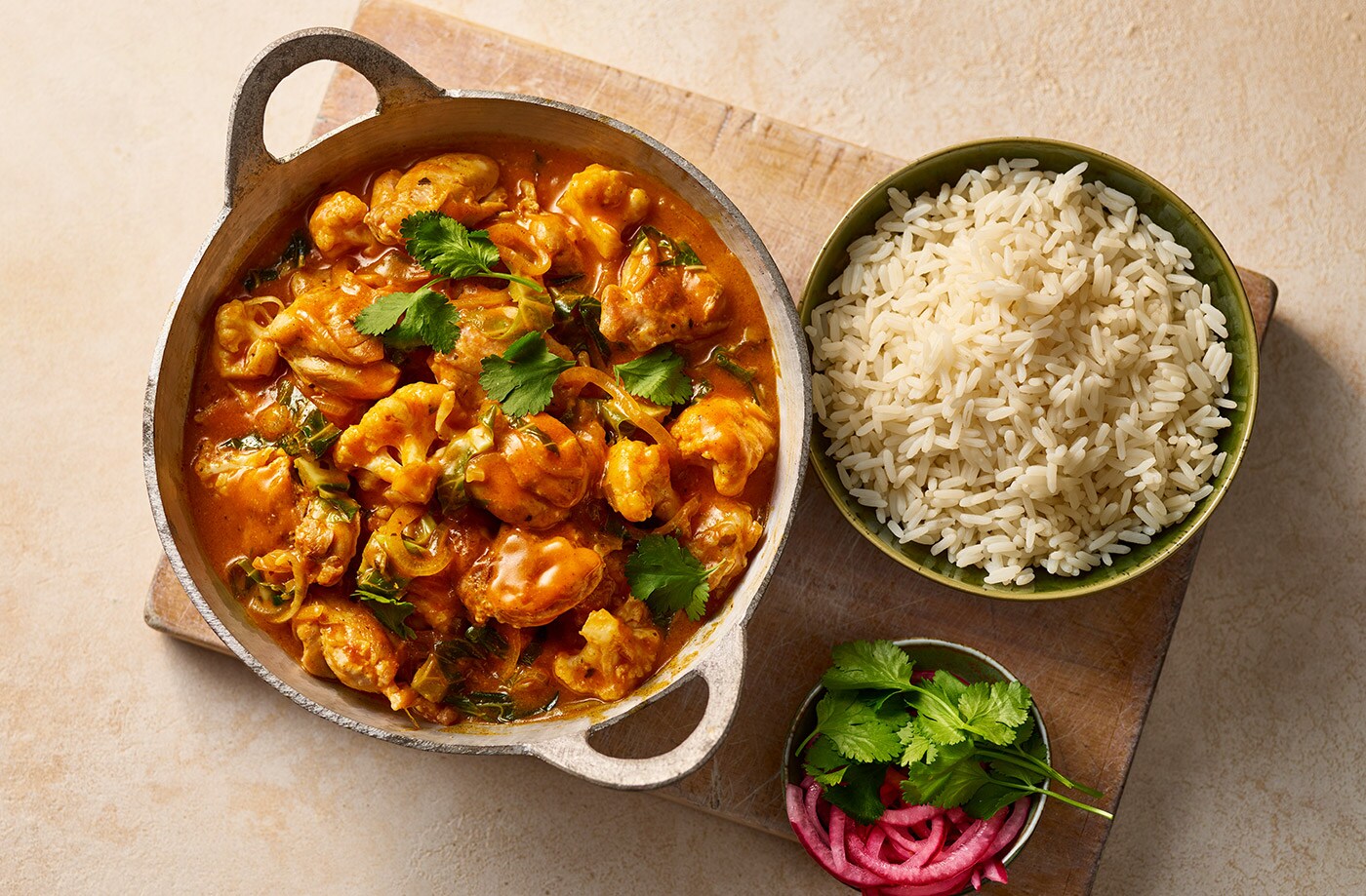 Butter chicken and cauliflower curry