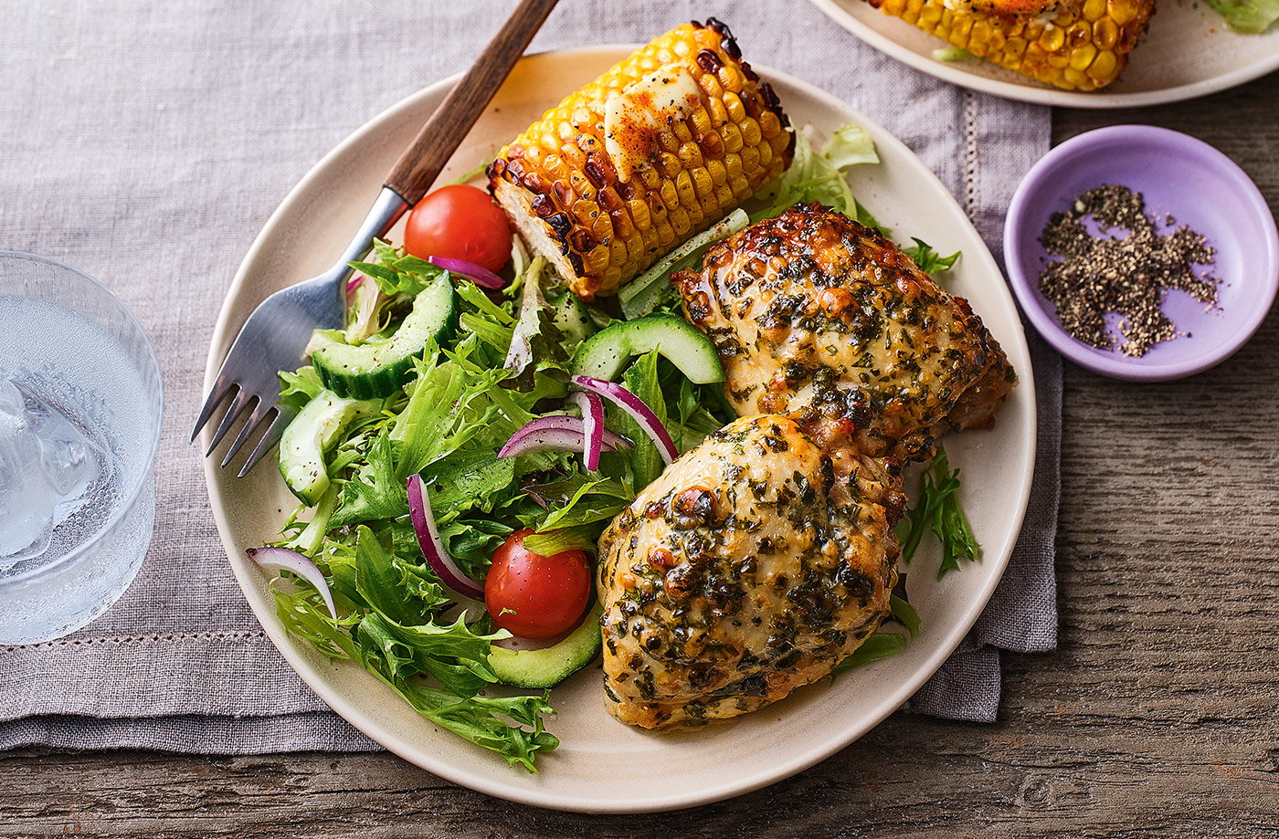 Parmesan-crusted chicken thighs
