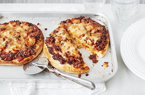 Image of "Mexican taco pizzas"