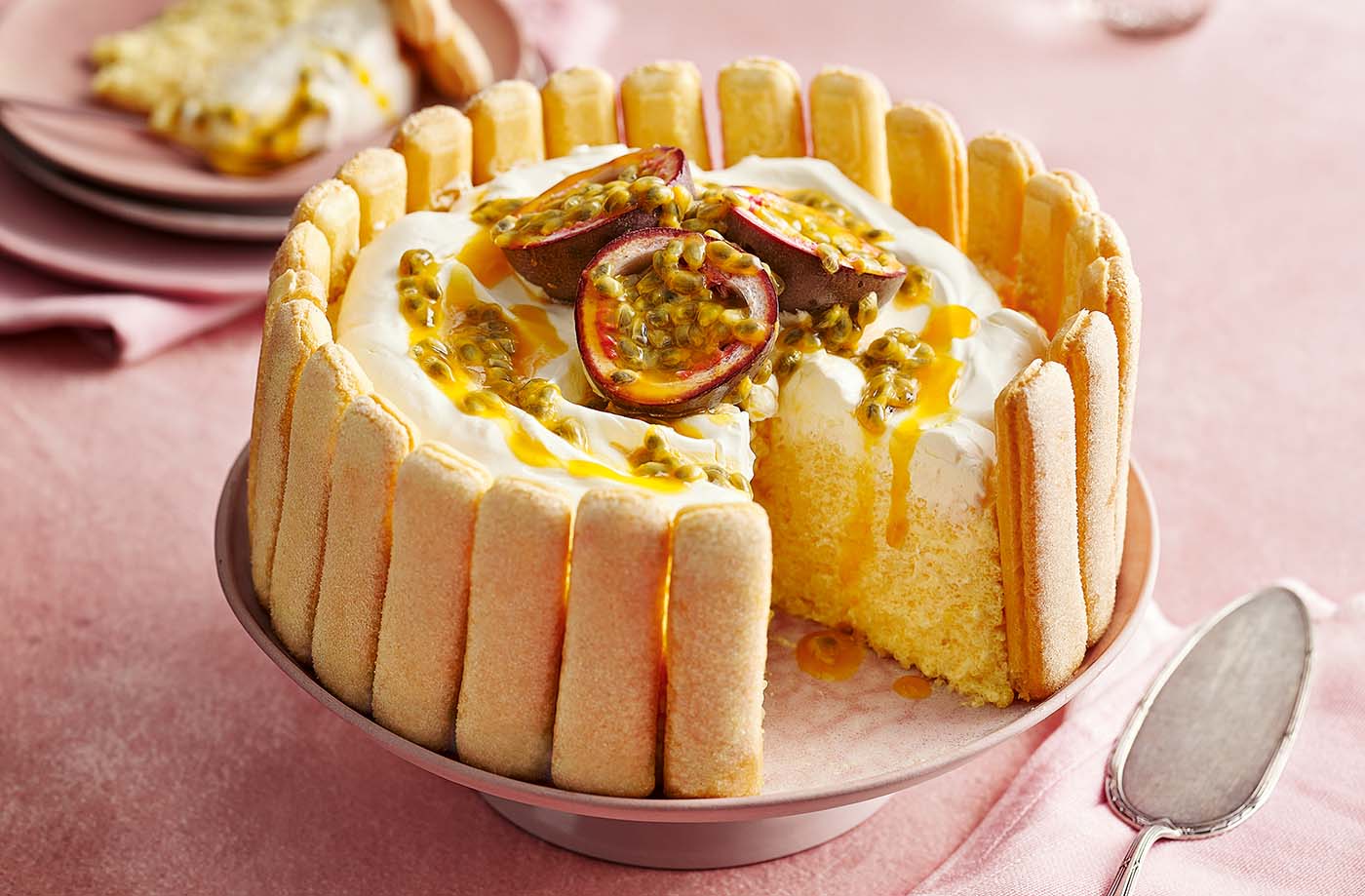 Lemon and passionfruit charlotte