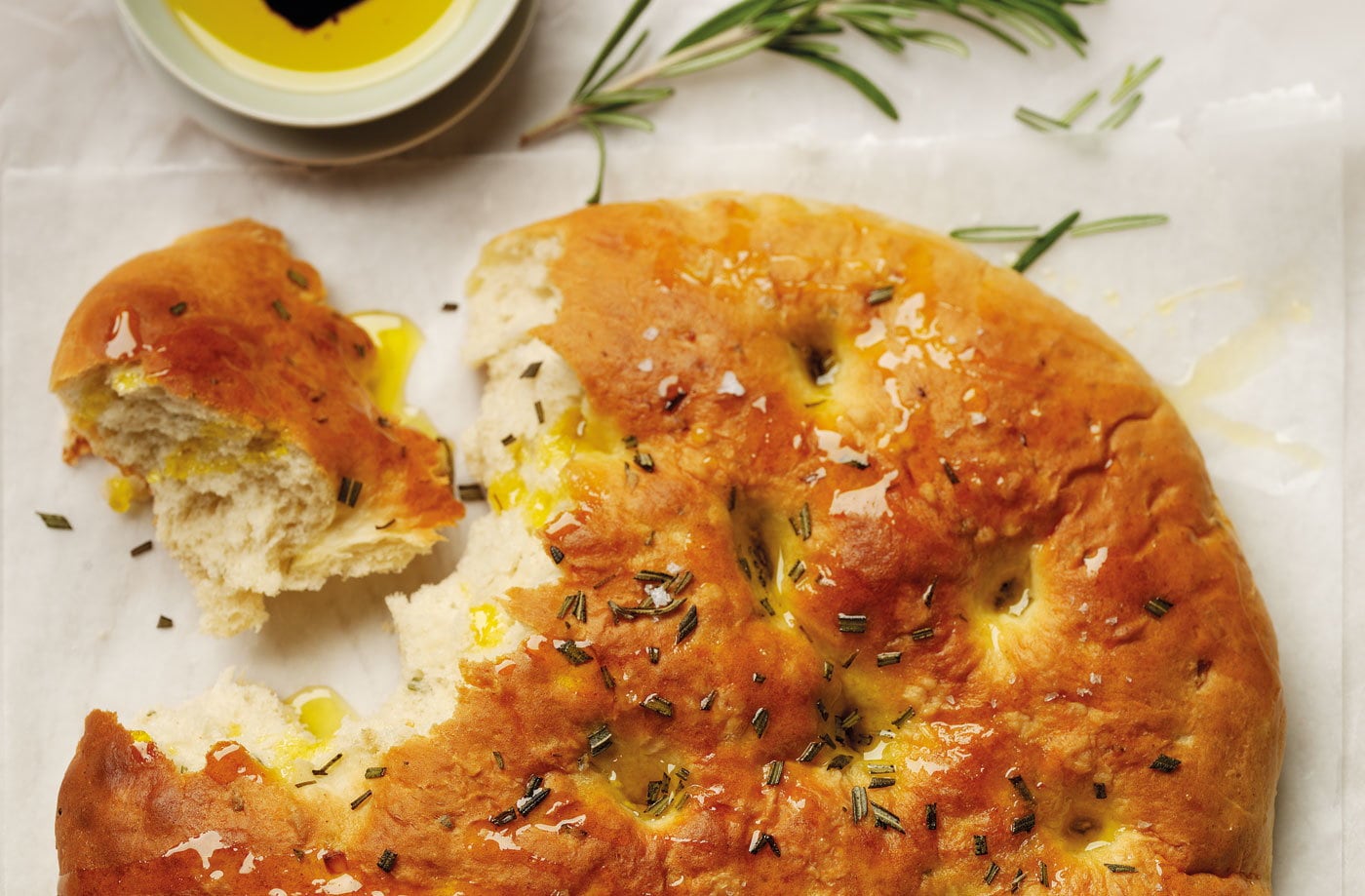 Garlic and rosemary focaccia style bread