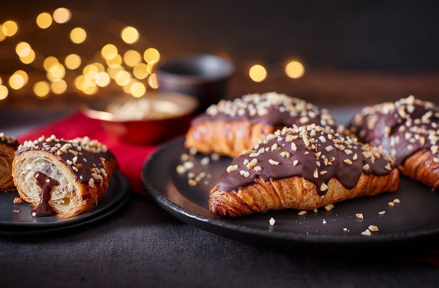 Chocolate hazelnut melt-in-the-middle croissants