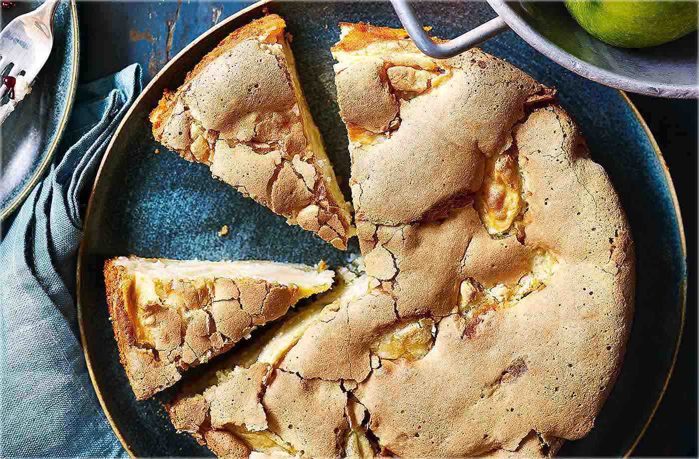 Apple and marzipan torte
