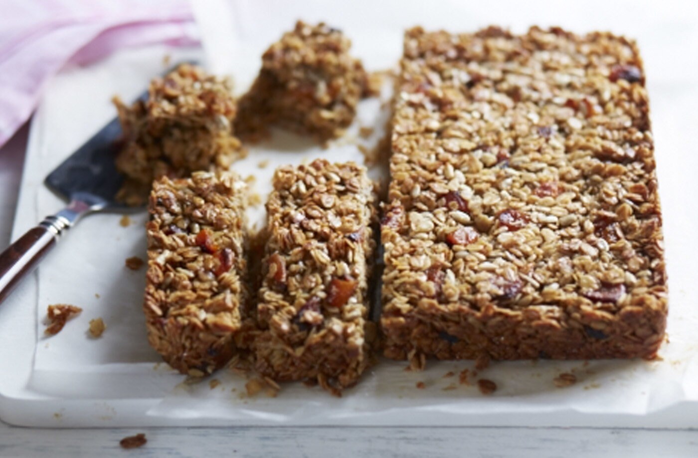 Apricot and sunflower flapjacks
