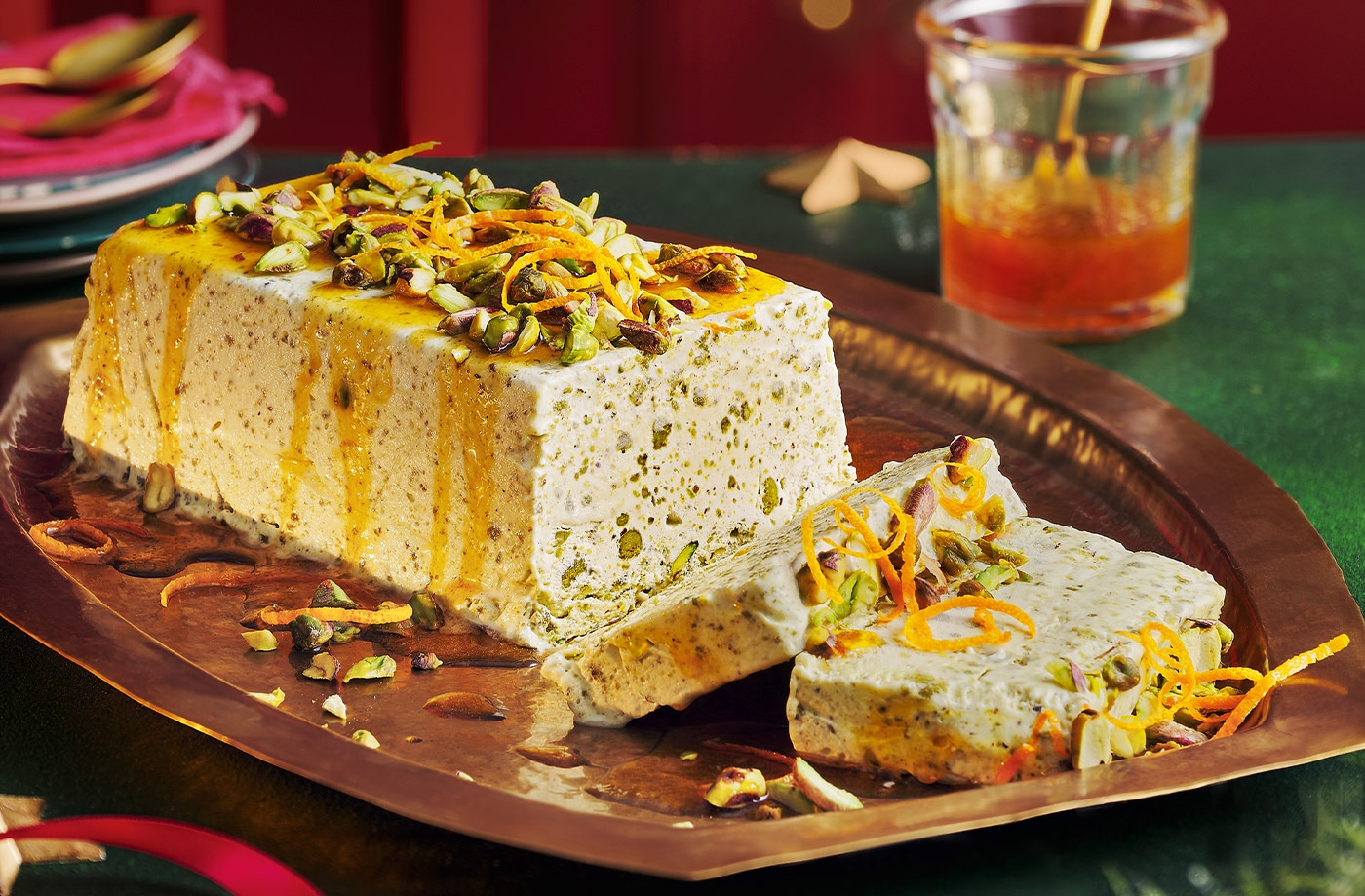 Pistachio ice cream terrine