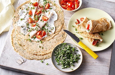 Image of "Cheesy chicken pancakes"
