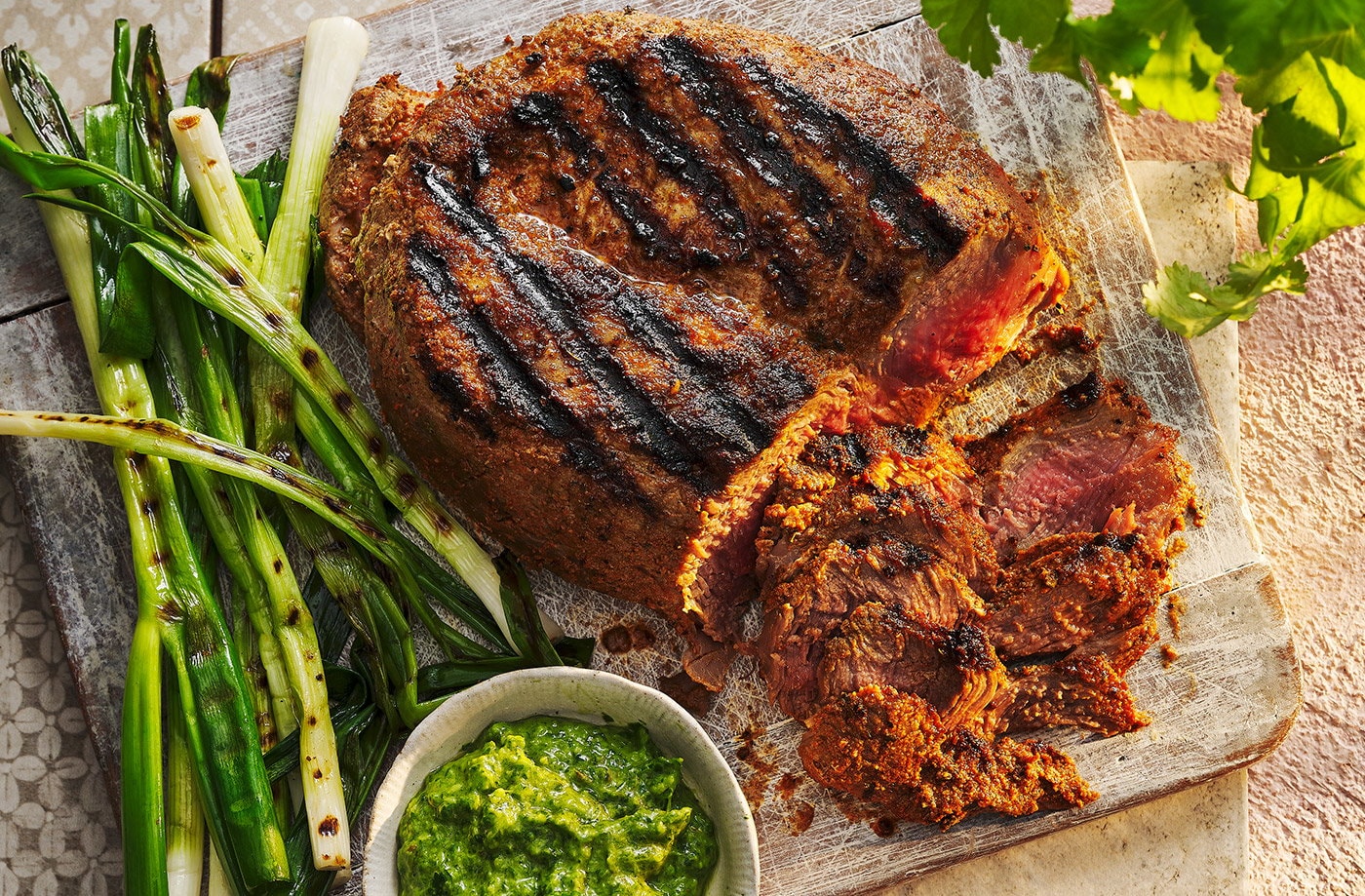 Spiced beef with coriander chimichurri