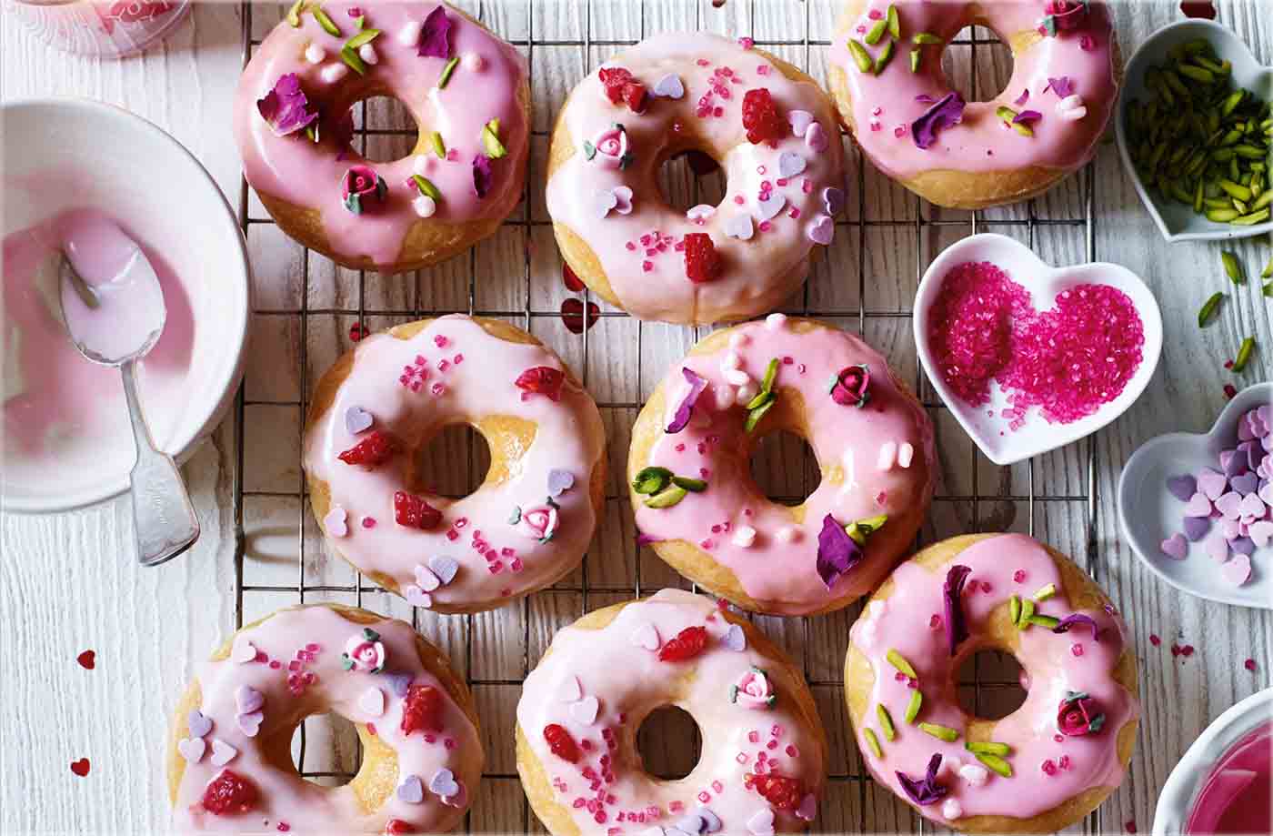 Pretty pink doughnuts