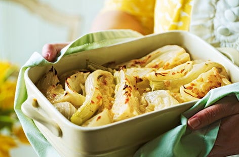 Onion and fennel gratin