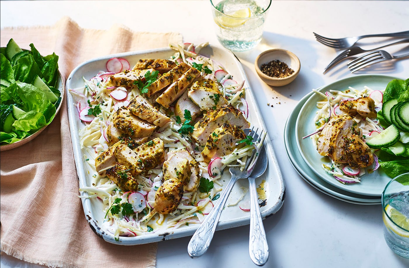 Zesty citrus chicken with slaw 