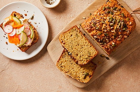 Image of "Seeded cottage cheese bread"