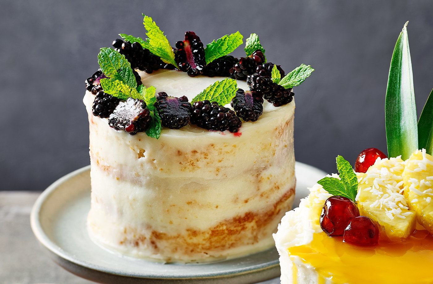 Berry and coconut cake