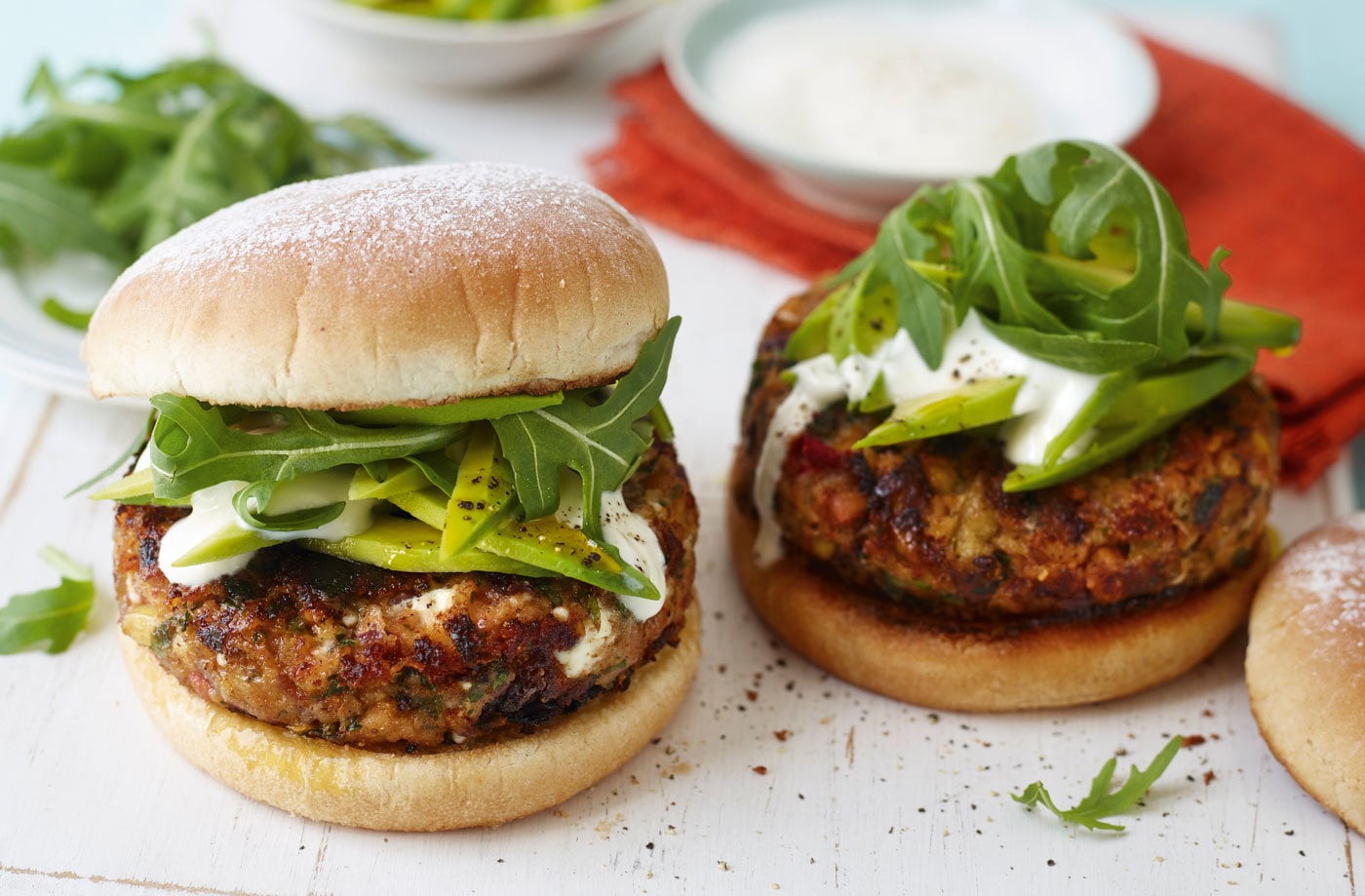 Cajun bean and feta burgers