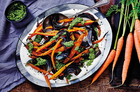 Image of "Roasted carrots with coriander pesto"