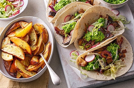 Image of "Miso aubergine tacos"