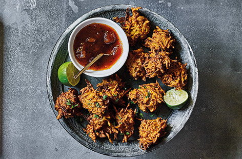 Image of "Squash, carrot and onion bhajis"